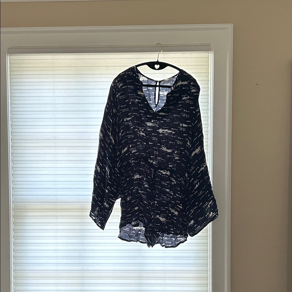 Navy Blue and White Patterned romper